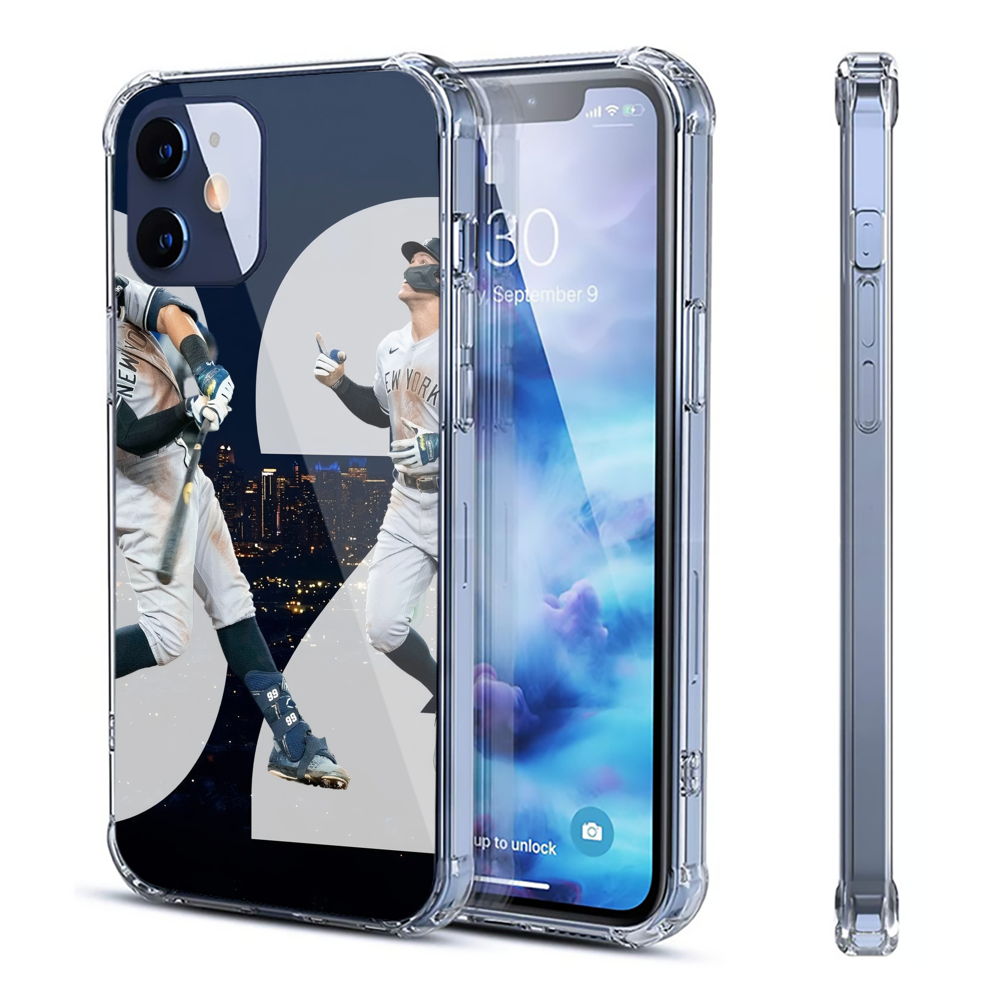 Aaron Judge 62 Home Runs Clear IPhone 12 Case – Soft TPU With UV Print – Enhanced Drop Protection, Precise Fit, Anti-Fingerprint, Customizable Design, Scratch-Resistant, Yellow-Resistant